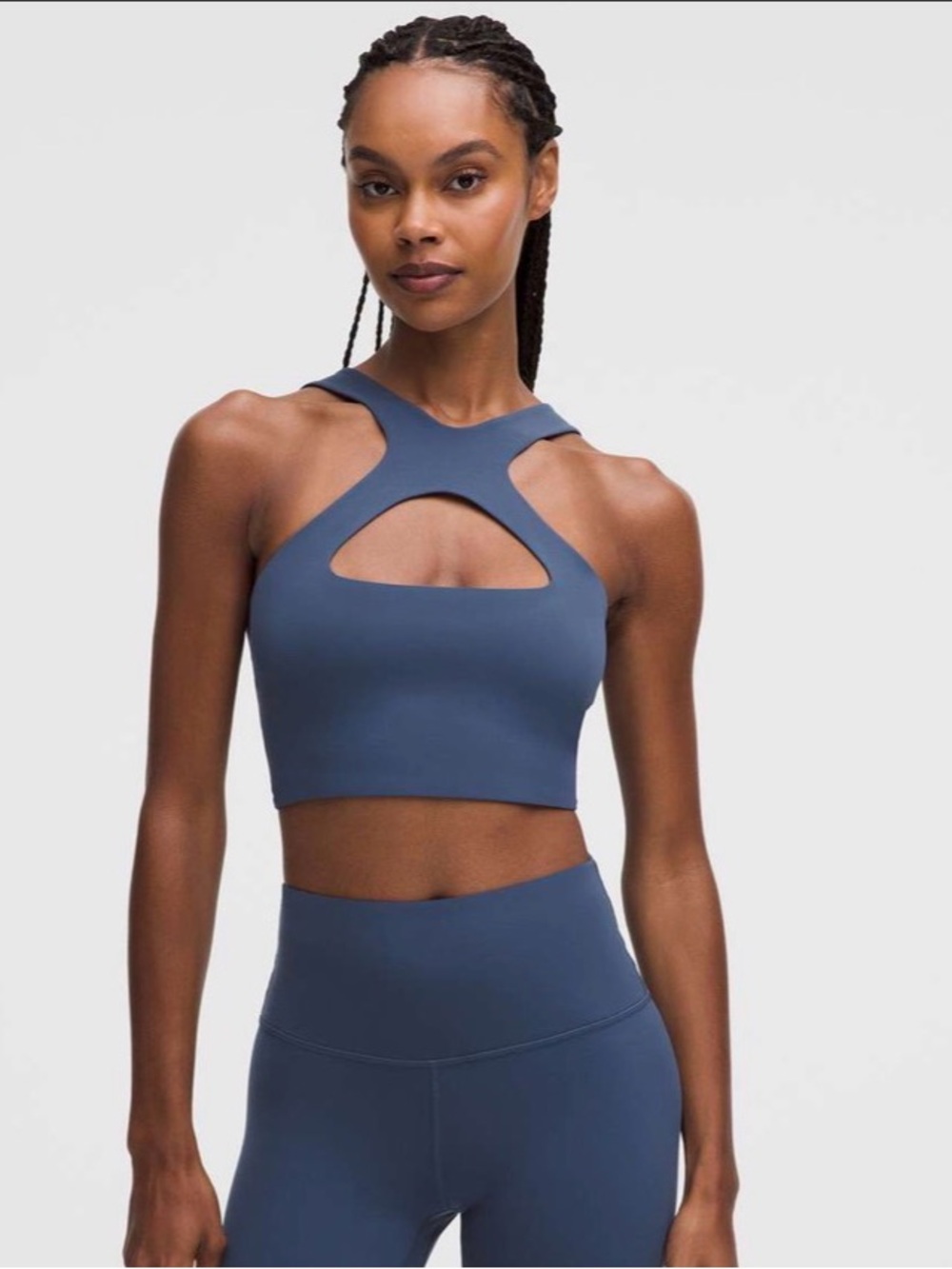 Lululemon Bend This Scoop and Cross Bra *Light Support, A-C Cups Blue Twill